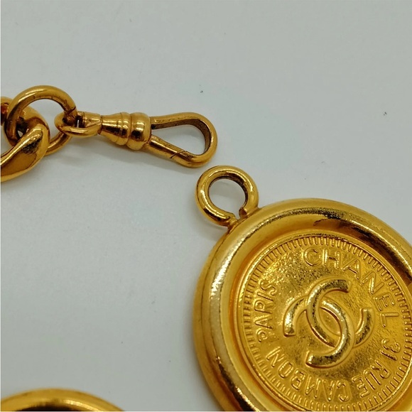 Chanel Gold Tone & Black Chain Belt - 85 cm/33 inches - Picture 9 of 9